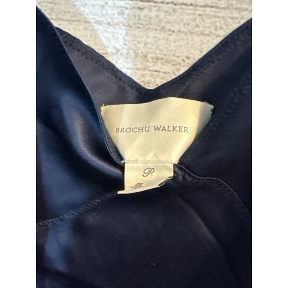 Brochu Walker Navy Spaghetti Strap Silk Dress P/XS - Picture 3 of 3